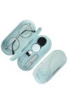 MoKo Étui à Lunettes Double Couche, 2 en 1 Boîte à Lunettes de Soleil Lentilles de Contact, Sac Lunettes Portable Voyage avec