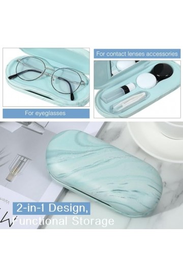 MoKo Étui à Lunettes Double Couche, 2 en 1 Boîte à Lunettes de Soleil Lentilles de Contact, Sac Lunettes Portable Voyage avec
