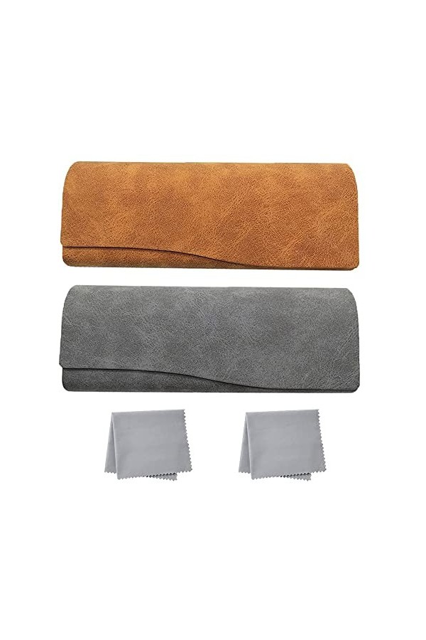 Dsffd 2 Pièces Étui à Lunettes, Étui Lunettes Cuir, Étui à Lunettes à Magnétique, Boîte à Lunettes Portable, Étui à Lunettes 