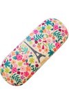 KIUB Etui à lunettes rigide - Motif Paris jadore avec la Tour Eiffel - fond multifleurs