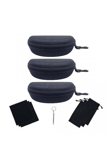 HXJDAM Lot de 3 étuis à lunettes de soleil – Étui rigide pour lunettes de soleil, étui à lunettes à suspendre & étui à lunett