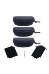 HXJDAM Lot de 3 étuis à lunettes de soleil – Étui rigide pour lunettes de soleil, étui à lunettes à suspendre & étui à lunett