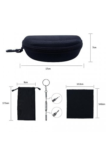 HXJDAM Lot de 3 étuis à lunettes de soleil – Étui rigide pour lunettes de soleil, étui à lunettes à suspendre & étui à lunett