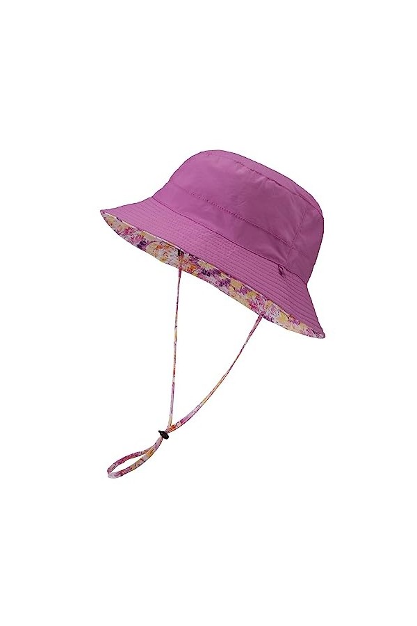 Chapeau de Pêcheur pour Femmes Filles Réversible Chapeau Bob Pliable Léger Chapeau de Soleil Bucket Hat Casquette Dété pour 