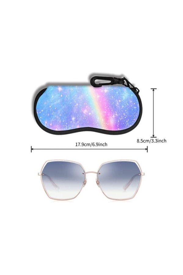 Étui à Lunettes Lunettes de Soleil Pochette Souple Avec Clip de Ceinture étui à Lunettes Ultra Léger en Néoprène à Fermeture 