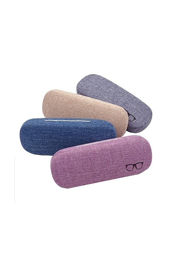 4 pièces Boîte Protection Lunettes, Rigide pour Stockage, Lunettes, Boîte Lunettes Portable Fermeture, Étui à Lunettes Femmes