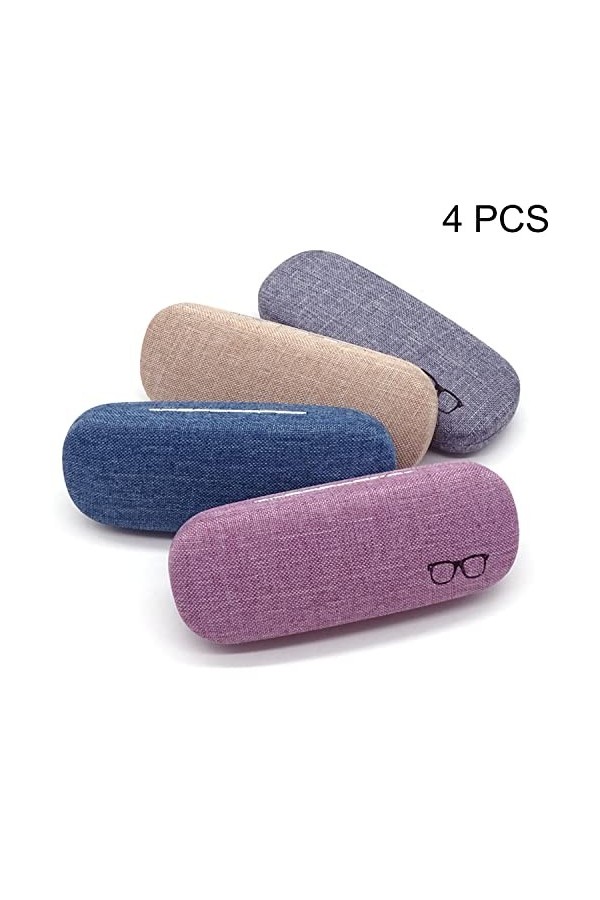 4 pièces Boîte Protection Lunettes, Rigide pour Stockage, Lunettes, Boîte Lunettes Portable Fermeture, Étui à Lunettes Femmes