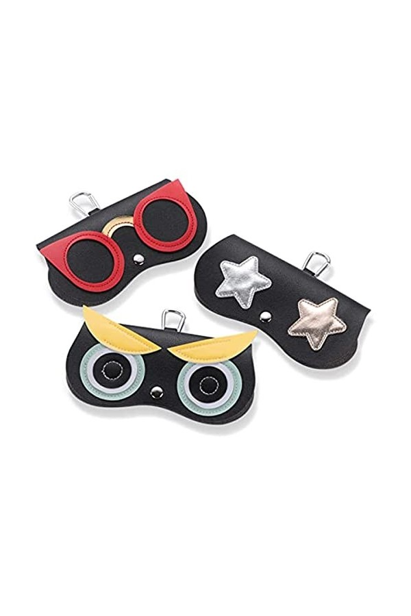 Vagbalena 3 Packs Etui à lunettes pour hommes et femmes Cartoon mignon Sac à lunettes Sac à lunettes souple et portable Etui 