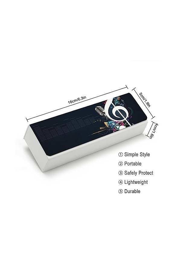 ASDTEHCY Étui à lunettes, étui à lunettes de musique, étui à lunettes de soleil pour homme et femme, voyage, travail, Note de