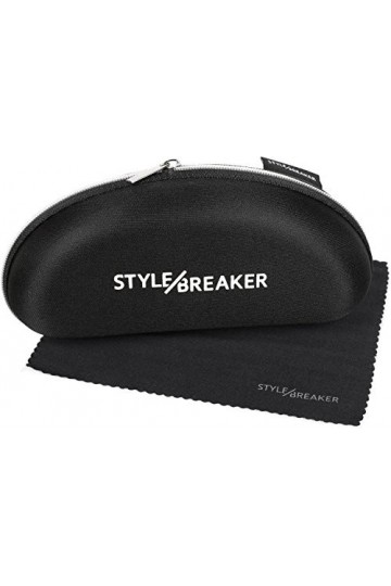 styleBREAKER étui à lunettes de soleil avec lingette nettoyage, étui souple avec fermeture à glissière, coffret lunettes 0902