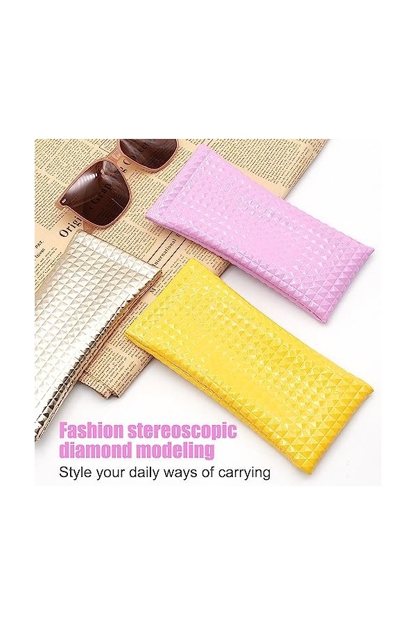 JJQHYC Lot de 3 étuis à lunettes de soleil en cuir souple pour homme et femme, multicolore, taille unique