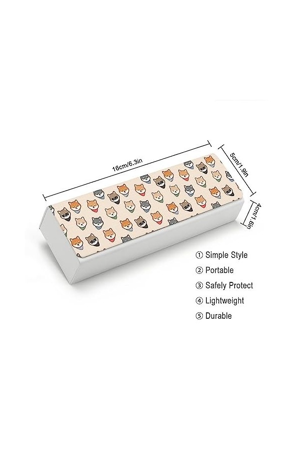 ASDTEHCY Étui à lunettes Shiba Inu - Motif chien - Pour homme et femme - Pour voyage, travail, Motif chien Shiba Inu, taille 