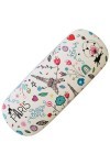 KIUB Etui à lunettes rigide - motif Paris Tour Eiffel avec des fleurs Modele Renard Beige Taille unique