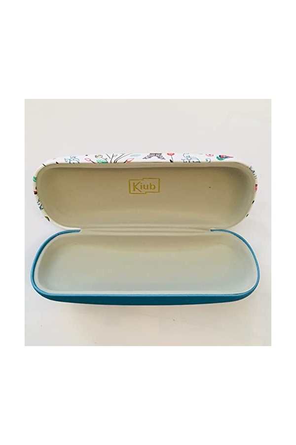 KIUB Etui à lunettes rigide - motif Paris Tour Eiffel avec des fleurs Modele Renard Beige Taille unique