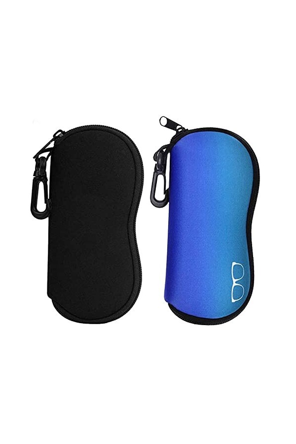 NUYYR 2 pièces Étui à Lunettes en Néoprène, Etui Lunettes de Soleil, Sac Souple de Lunettes, Sac Souple de Lunettes de Soleil