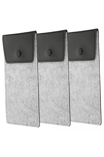 STOBOK 3 Pièces Étui à Crayons En Feutre Pochette De Rangement Pour Lunettes Étuis à Lunettes Souples Pour Pochettes Pour Poc