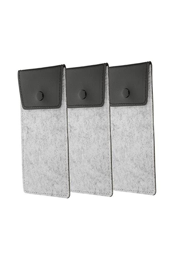 STOBOK 3 Pièces Étui à Crayons En Feutre Pochette De Rangement Pour Lunettes Étuis à Lunettes Souples Pour Pochettes Pour Poc