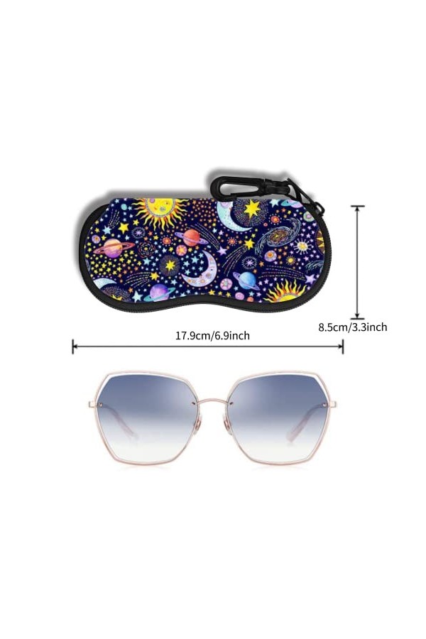 Étui à Lunettes Lunettes de Soleil Pochette Souple Avec Clip de Ceinture étui à Lunettes Ultra Léger en Néoprène à Fermeture 