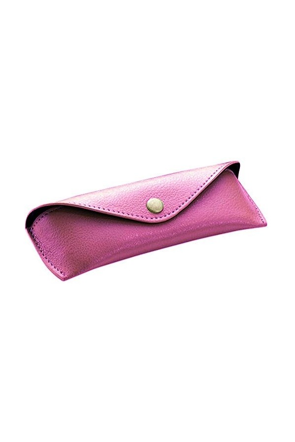 Étui à Lunettes en Cuir véritable Rose 16 x 5,5 x 3 cm, Rose, 16 cm, Organiseur de Poche