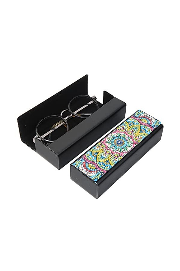 ISAKEN Étui à Lunettes avec Strass, Lunettes Boîte Bricolage Diamant Peinture Lunettes de Soleil Lunettes Case Portable Boîte