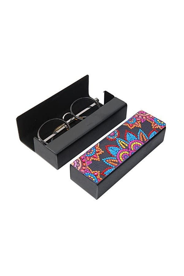 ISAKEN Étui à Lunettes avec Strass, Lunettes Boîte Bricolage Diamant Peinture Lunettes de Soleil Lunettes Case Portable Boîte