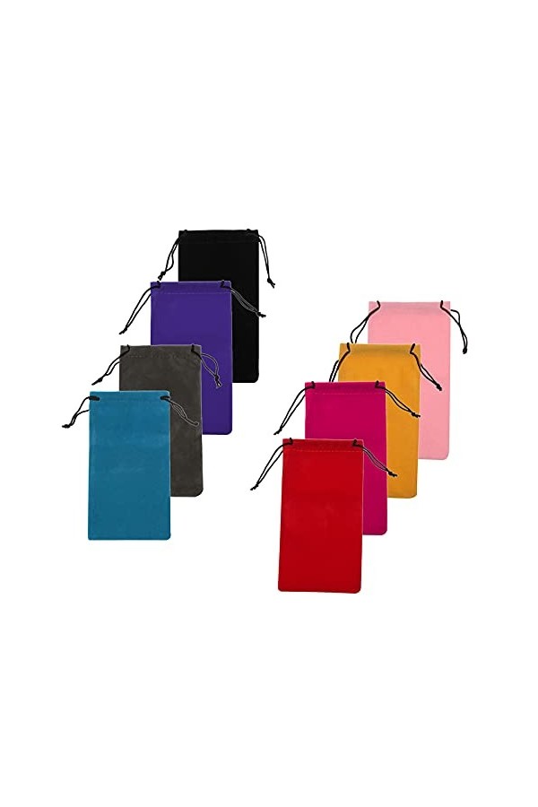 RDWESZOD Étui souple pour lunettes de soleil, lot de 8, multicolore, Taille Unique