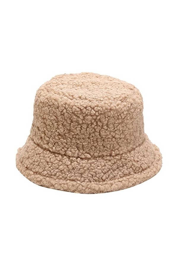 Bob Chapeau de Pêcheur en Peluche Femme Chapeau Hiver Chaud Chapeaux de Seau en Fausse Fourrure Hiver Bob Chapeau Femme Homme