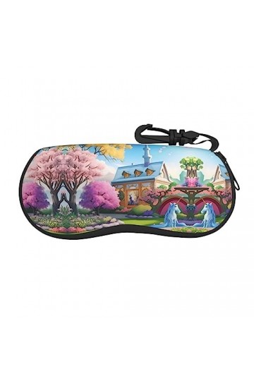 ZYVIA Licorne Fairy Tale Étui à lunettes souple ultra léger et portable résistant aux rayures Convient pour les étudiants et 