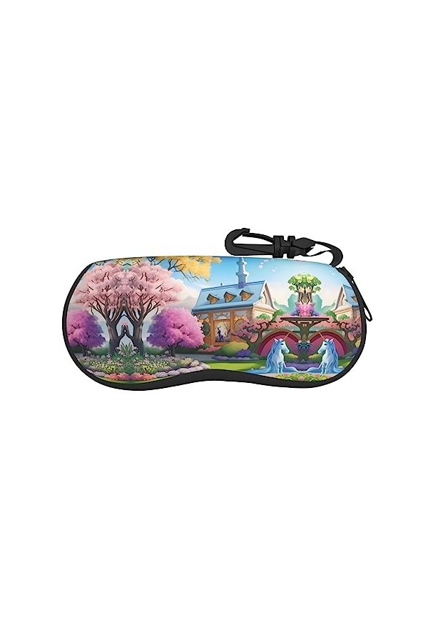 ZYVIA Licorne Fairy Tale Étui à lunettes souple ultra léger et portable résistant aux rayures Convient pour les étudiants et 