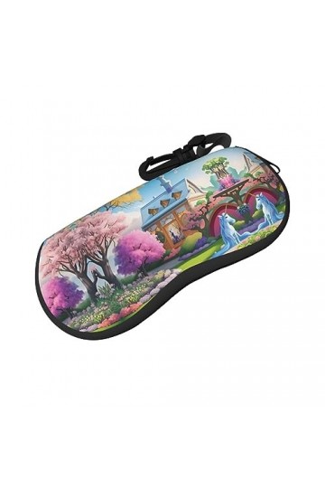 ZYVIA Licorne Fairy Tale Étui à lunettes souple ultra léger et portable résistant aux rayures Convient pour les étudiants et 
