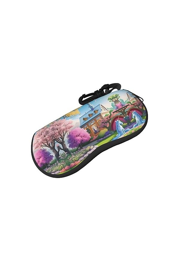 ZYVIA Licorne Fairy Tale Étui à lunettes souple ultra léger et portable résistant aux rayures Convient pour les étudiants et 