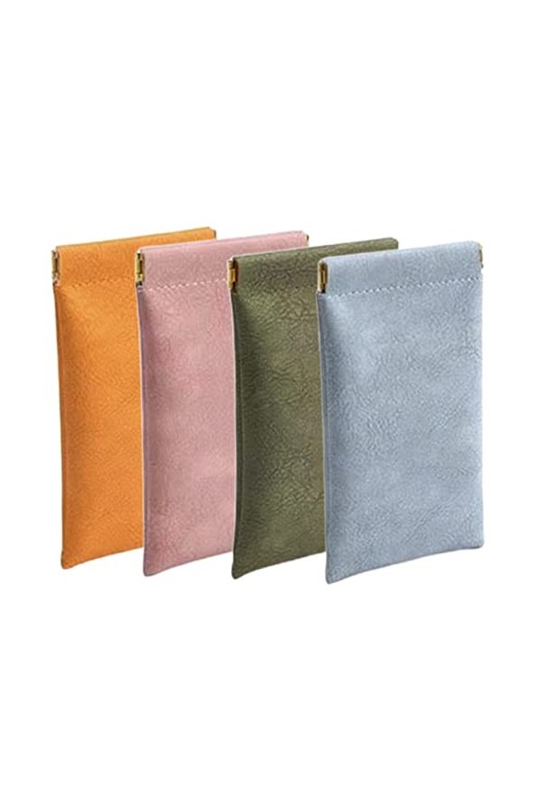 COLLBATH 4 Pièces Sac De Rangement Pour Lunettes Cas Découteurs Étuis à Lunettes En Cuir à Lunettes Pour Plusieurs Lunettes à