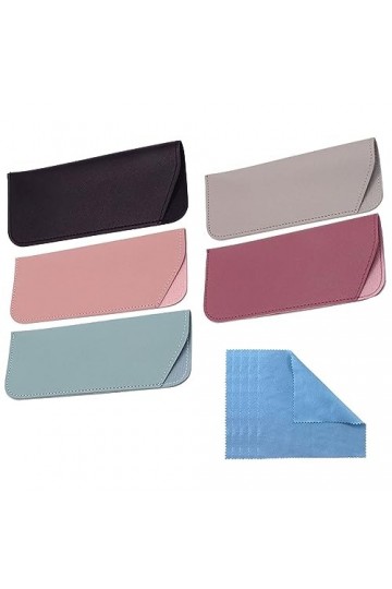 lylqmy Lot de 5 étuis à lunettes souples en cuir souple épais avec ouverture pour lunettes portables Convient pour les sports