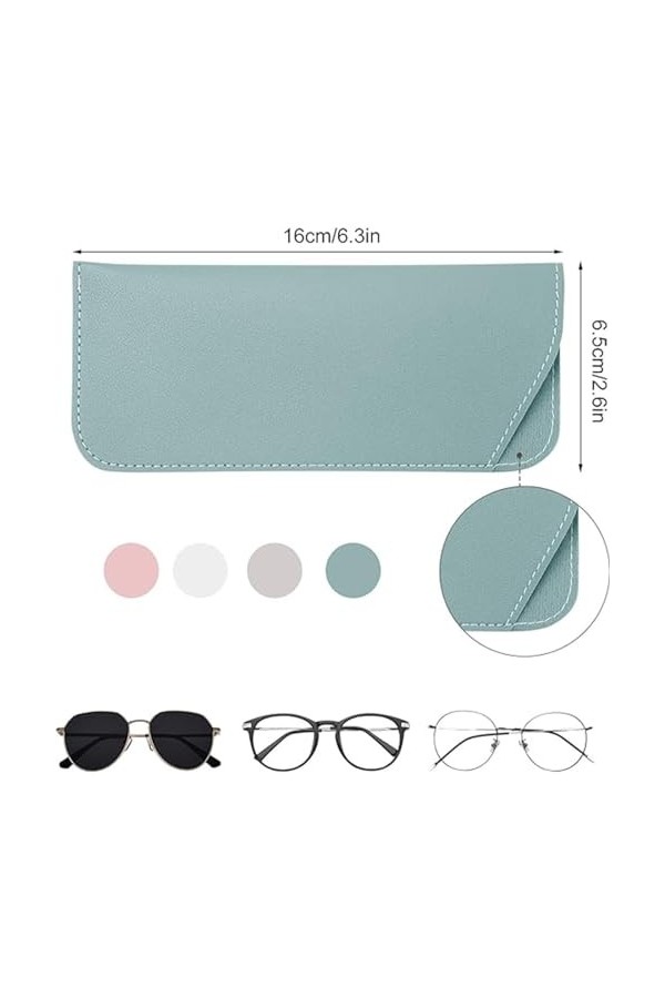 lylqmy Lot de 5 étuis à lunettes souples en cuir souple épais avec ouverture pour lunettes portables Convient pour les sports