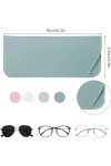 lylqmy Lot de 5 étuis à lunettes souples en cuir souple épais avec ouverture pour lunettes portables Convient pour les sports