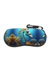 ZYVIA Blue Seahorse Étui à lunettes souple ultra léger et portable multi-usages résistant aux rayures Convient pour les étudi
