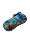 ZYVIA Blue Seahorse Étui à lunettes souple ultra léger et portable multi-usages résistant aux rayures Convient pour les étudi