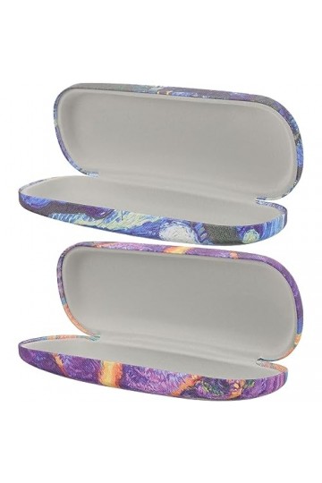 NIYANGLE 2 Pièces Peinture À LHuile À Lunettes Lunettes Étuis De Rangement À Lunettes À Lunettes Coque Rigide Vitrine De Lun