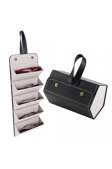 Étui de rangement pour lunettes de soleil – Organiseur de lunettes de soleil de voyage portable avec 5 emplacements – Étui à 