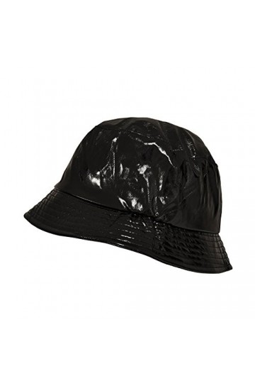 TOUTACOO, Bob Imperméable Aspect Ciré, Chapeau de Pluie Noir