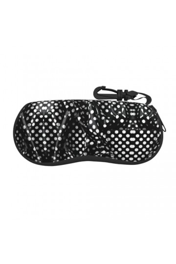 ZYVIA Étui à lunettes souple ultra léger et portable à pois noirs et blancs - Coque de protection multi-usages résistante aux