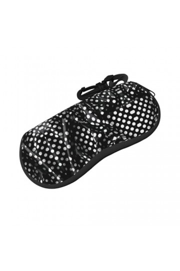 ZYVIA Étui à lunettes souple ultra léger et portable à pois noirs et blancs - Coque de protection multi-usages résistante aux
