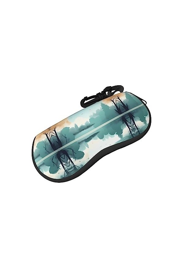 ZYVIA Fallen Leaves On A Tranquil Lake Étui à lunettes souple ultra léger et portable résistant aux rayures Coque de protecti