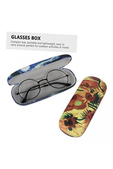 CHILDWEET 2 Pièces Boîte à Yeux De Peinture à Lhuile Lunette Rigide à Lunettes De Taille à Lunettes Nuit Étoilée Mignon Des 