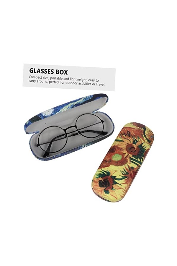 CHILDWEET 2 Pièces Boîte à Yeux De Peinture à Lhuile Lunette Rigide à Lunettes De Taille à Lunettes Nuit Étoilée Mignon Des 