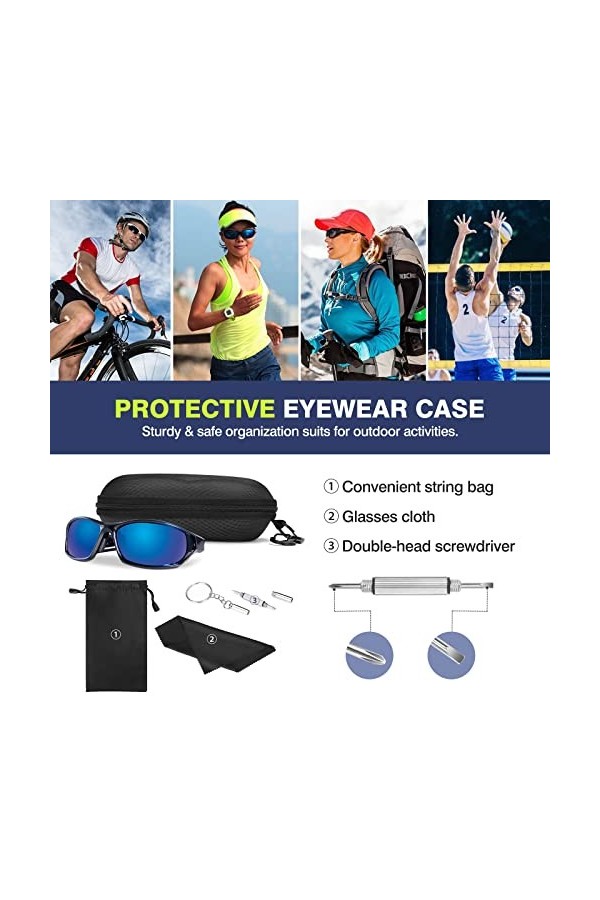 MoKo Étui à Lunettes Semi-Rigide, 2 PCS Boîte à Lunettes de Soleil en EVA avec Crochet en Métal, Étui de Protection pour Lune