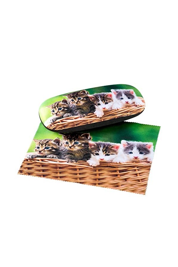 FEFI - Etui à lunettes KITTEN - Hardcase - avec housse en microfibre fine et chiffon assorti