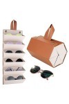 CTDMJ Étui de voyage pour lunettes de soleil - Boîte de rangement à 6 emplacements - Pliable - En cuir synthétique - Pour hom
