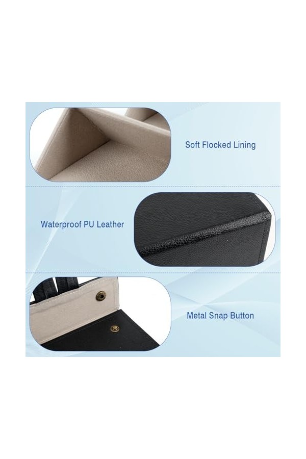 JABNOW Boîte à lunettes, PU Étui à Lunettes de Soleil à 4 Fentes, Organisateur de Lunettes Pliable de voyage, avec un chiffon