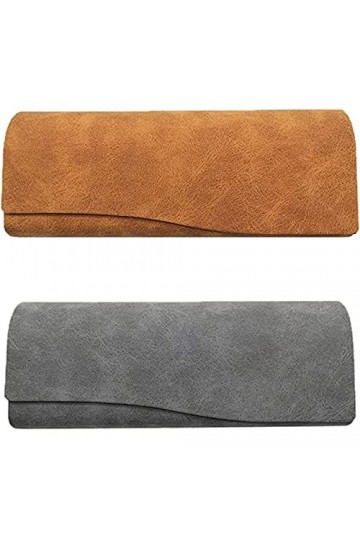 Lunettes Etui Lunettes, 2 Pièces Housse de Protection pour Lunettes, Étuis à Lunettes, Boite Lunette, Étui Lunettes Cuir, Etu